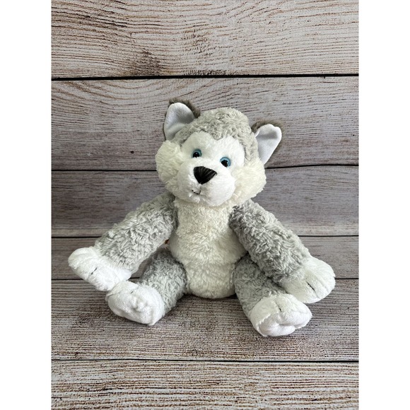 Build A Bear Workshop Siberian Husky 14" Plush Blue Eyes Wolf Gray White Stuffed - Picture 1 of 3